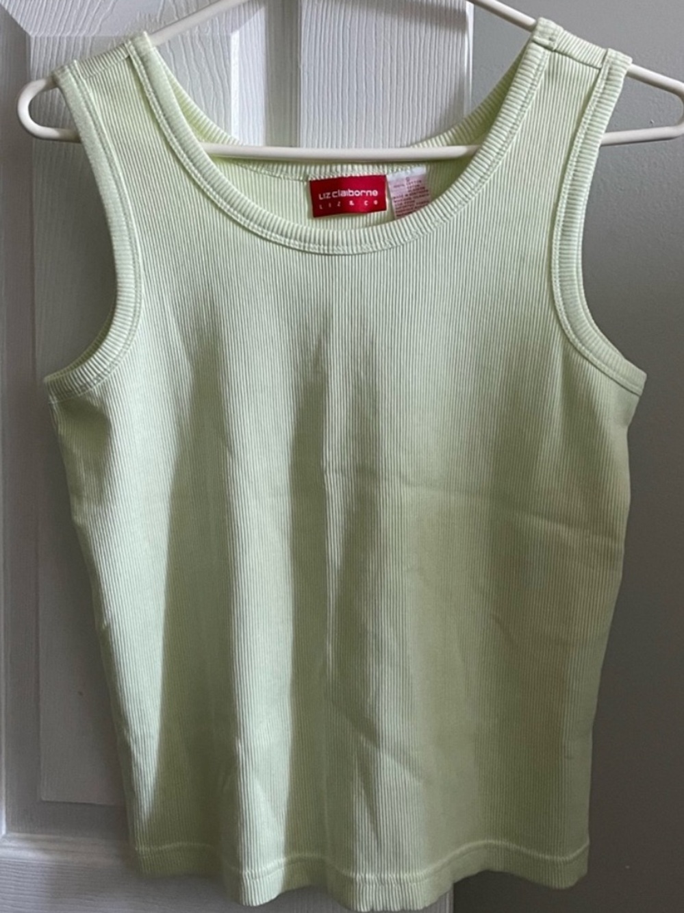 Liz Claiborne Ribbed Tank Top - Pale Green